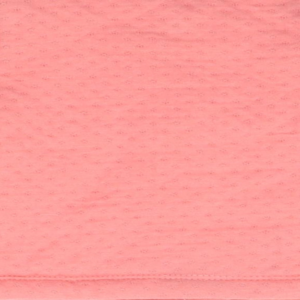 Brand and care label for Preworn girls’ pink jacket, size 3-6, months