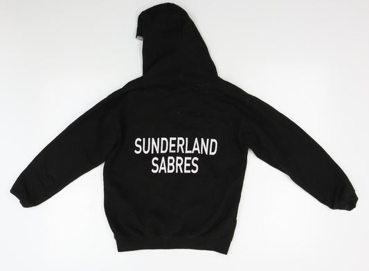Just Hoods Boys Black Pullover Hoodie Size 9-10 Years - sunderland sabres
