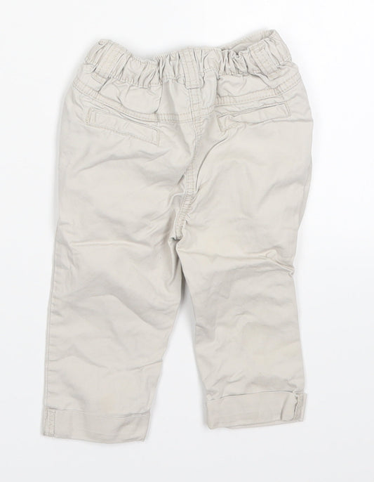 F&F Boys Grey Cargo Trousers Size 9-12 Months