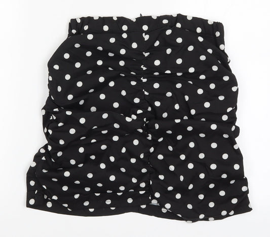 Boohoo Womens Black Polka Dot Maxi Skirt Size 10