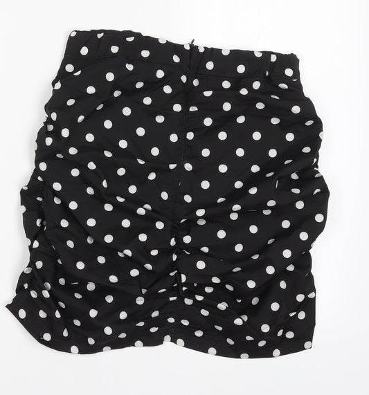 Boohoo Womens Black Polka Dot  Maxi Skirt Size 10