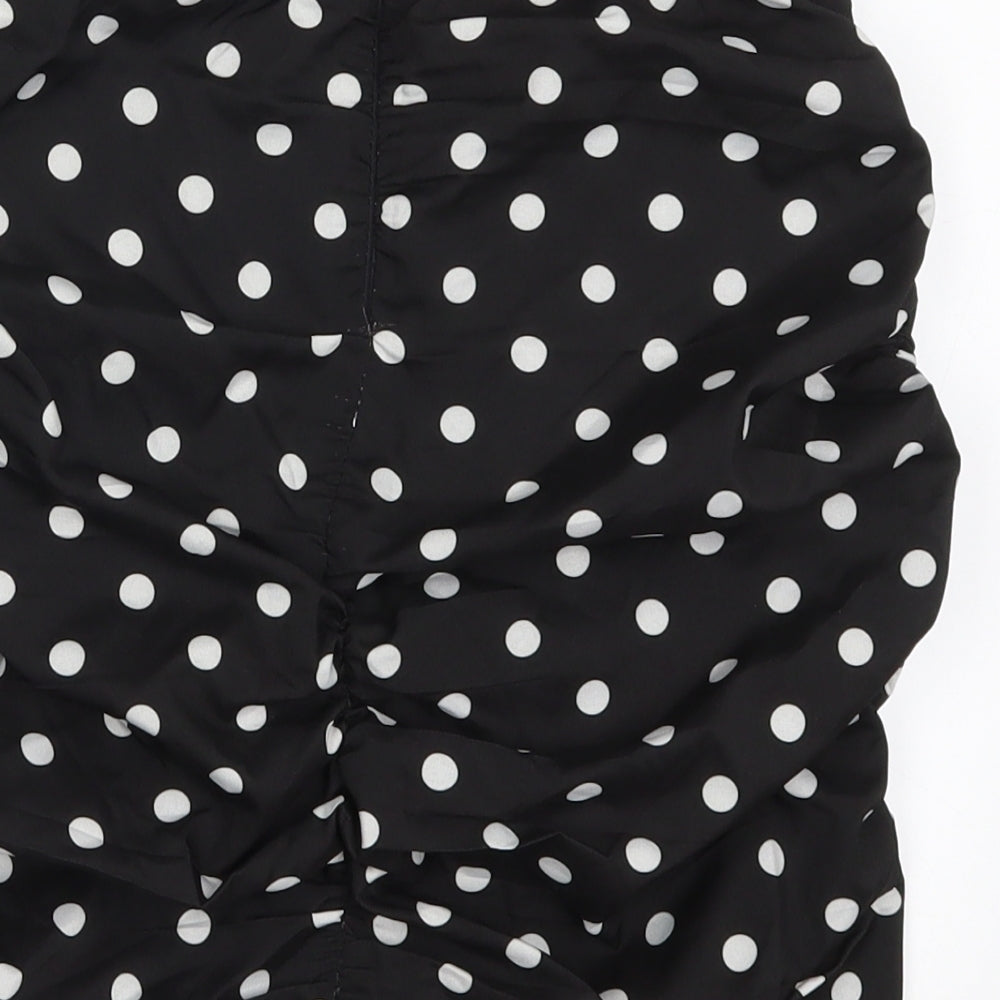 Boohoo Womens Black Polka Dot Maxi Skirt Size 10