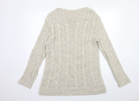 Womens UK Size 6 Preworn Beige Pullover Jumper