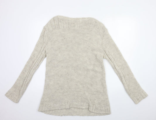 Womens UK Size 6 Preworn Beige Pullover Jumper