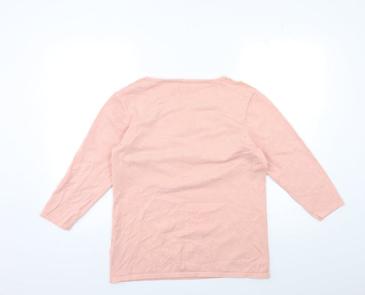 Damart Womens Pink Knit Pullover Jumper Size 14