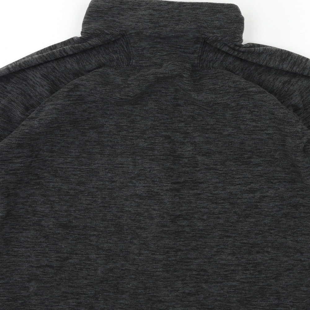 Brand and care label for H&M girls’ grey fleece jacket, size 13, years