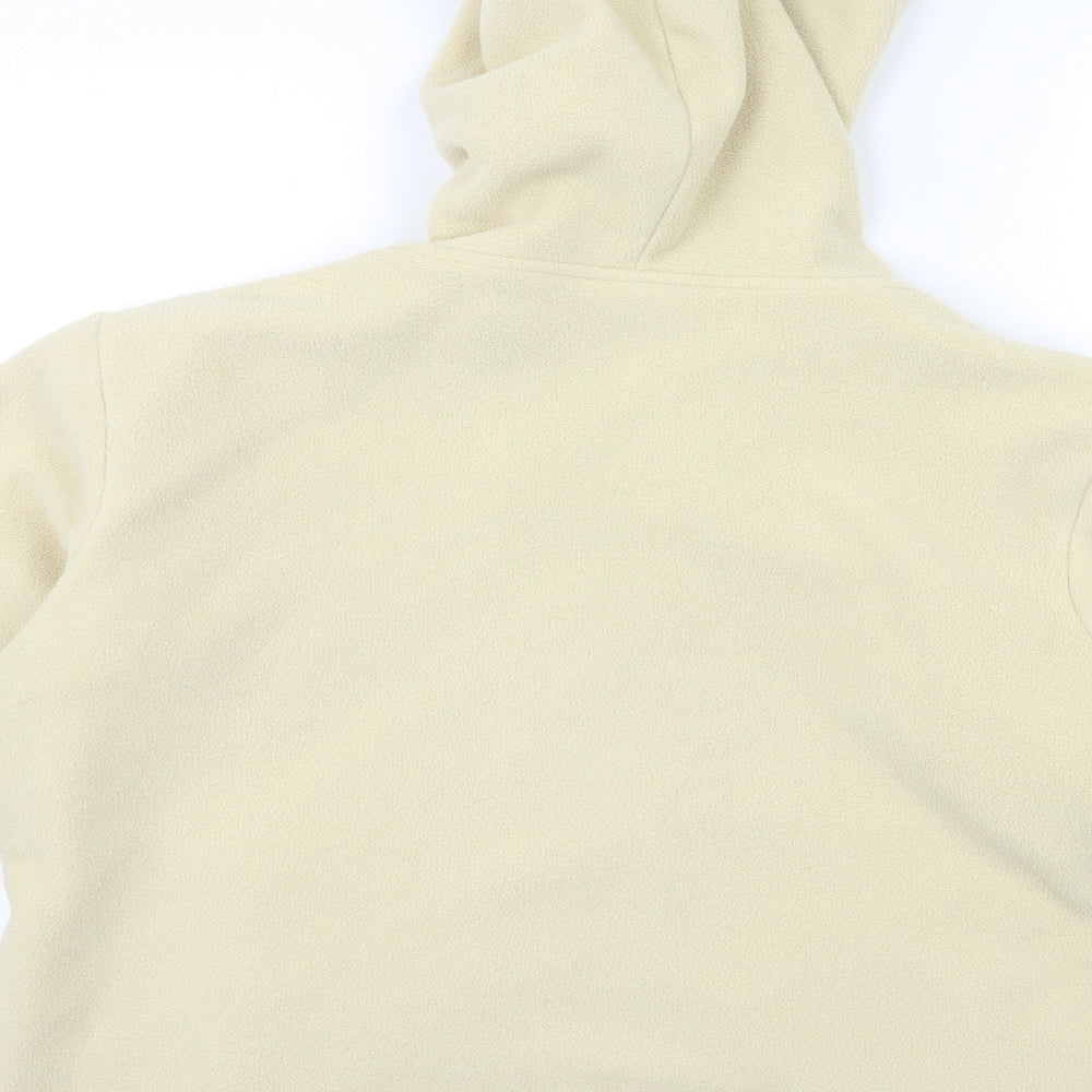 Brand and care label for Papaya women’s beige fleece jacket, size UK 12
