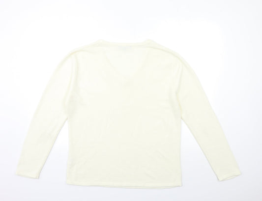 Womens UK Size M sarah hamilton Ivory Pullover Jumper