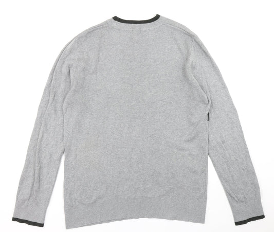 H&M Mens Grey Knit Pullover Jumper Size L