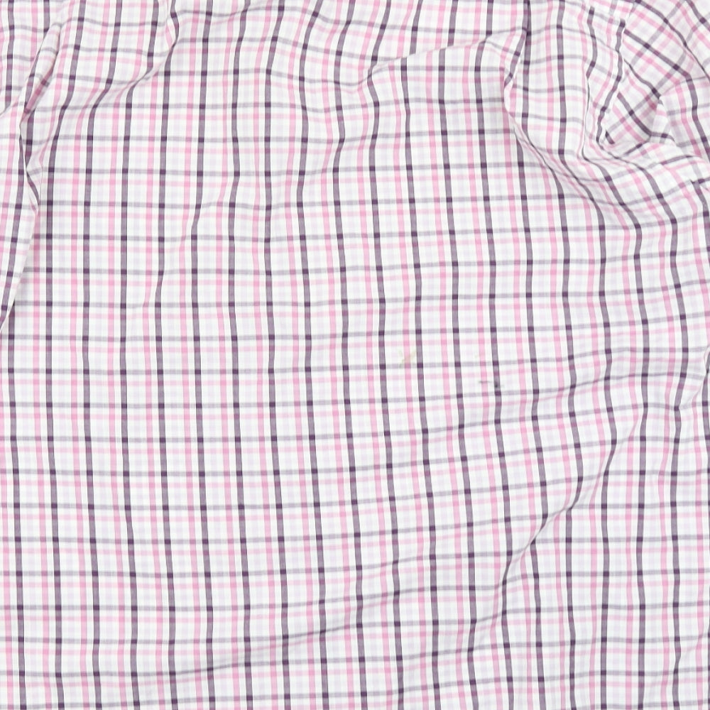 Mens UK Size 17 Cedar Wood State Pink Button-Up Long Sleeve Casual Shirt