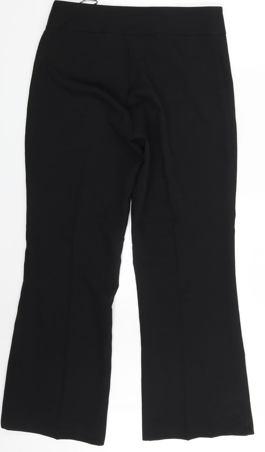 Womens UK Size 12 Preworn Regular Fit Black Trousers