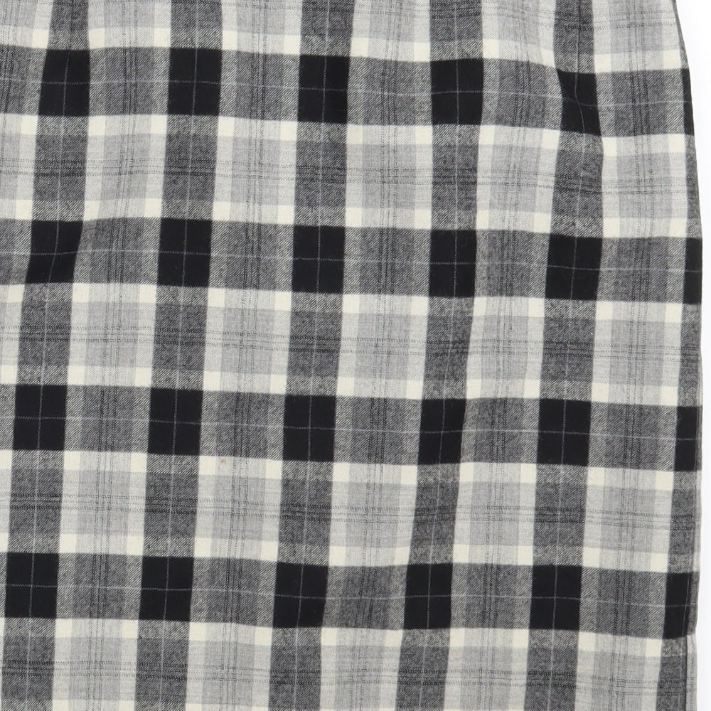 M&S Womens Grey Check Straight & Pencil Skirt One Size