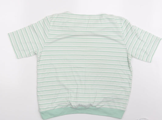 Bonmarché Womens White Striped Basic T-Shirt Size L