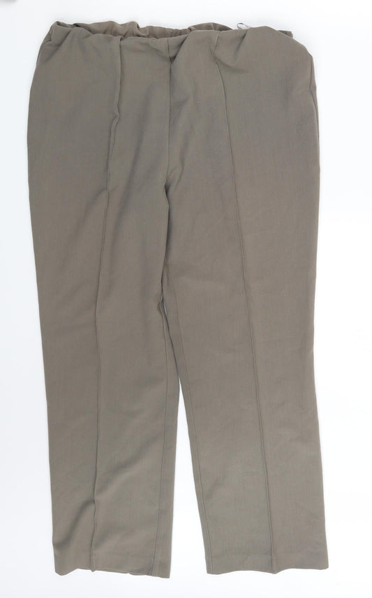 Womens UK Size 14 BM Collection Regular Fit Dress Pants Beige Trousers