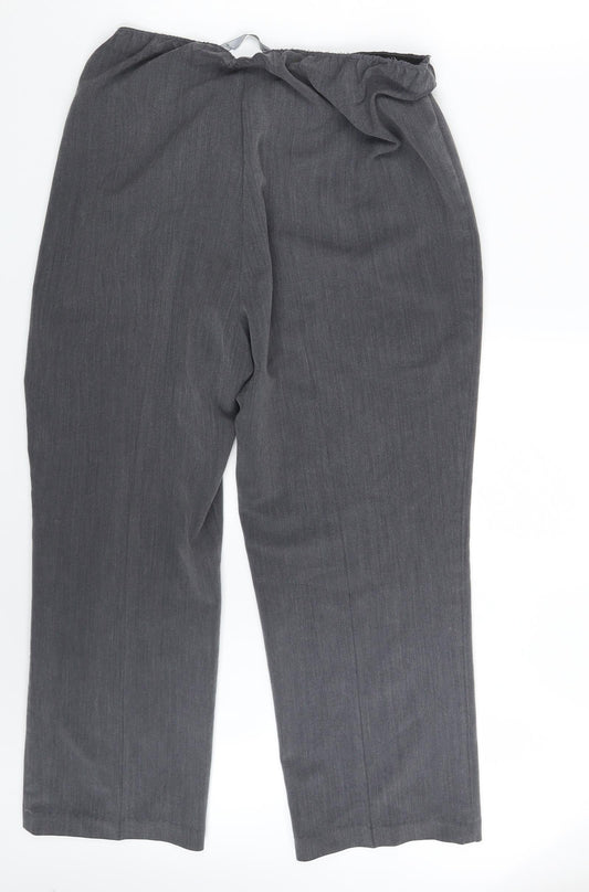 Womens UK Size 18 Bm Collection Regular Fit Dress Pants Grey Trousers