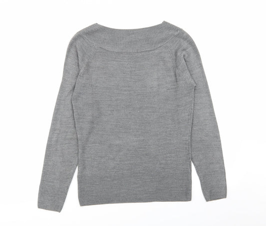 Womens UK Size 10 M&S Grey Pullover Jumper