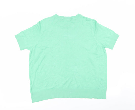Womens UK Size 18 M&S Green Basic T-Shirt