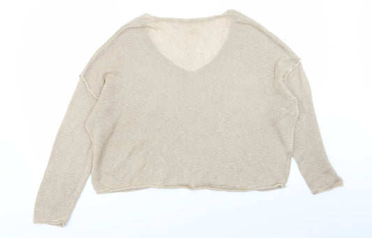 Womens UK Size M H&M Beige Pullover Jumper