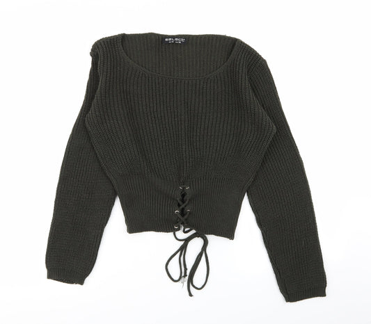 Womens UK Size 10 Select Green Pullover Jumper