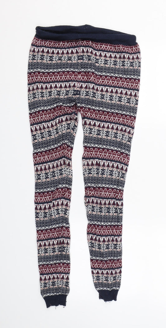 Additional front view of Atmosphere women’s red argyle/diamond capri leggings, size UK 8, 22-inch leg
