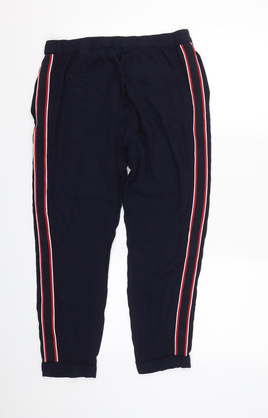 Womens UK Size 10 M&S Regular Fit Capri Blue Trousers