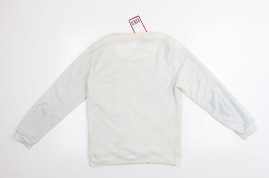 Womens UK Size XS love to lounge White Pullover Jumper