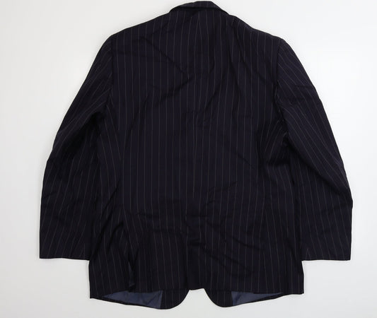 SW England Mens Blue Striped Jacket Blazer Size 42