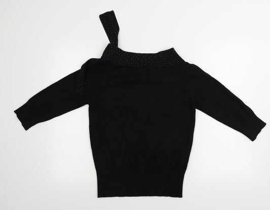 Equation Womens Black Pullover Jumper Size 16
