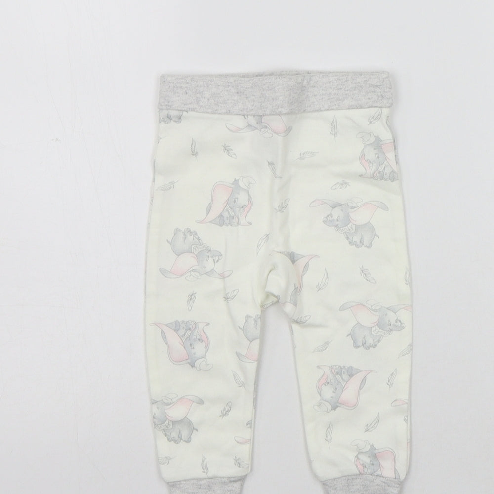 Disney Girls Beige Geometric Jogger Leggings Size 6-9 Months - Elastic Waist Band