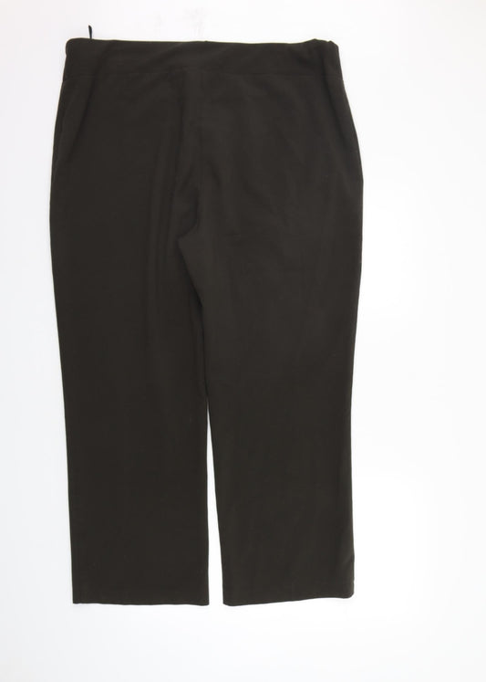 Simply Stock Shop Womens Brown Trousers Size 22 L26 in - Elastic Waist Band