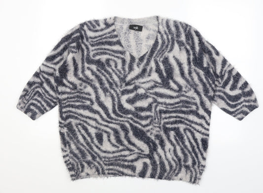 Womens UK Size M Wallis Grey Pullover Jumper