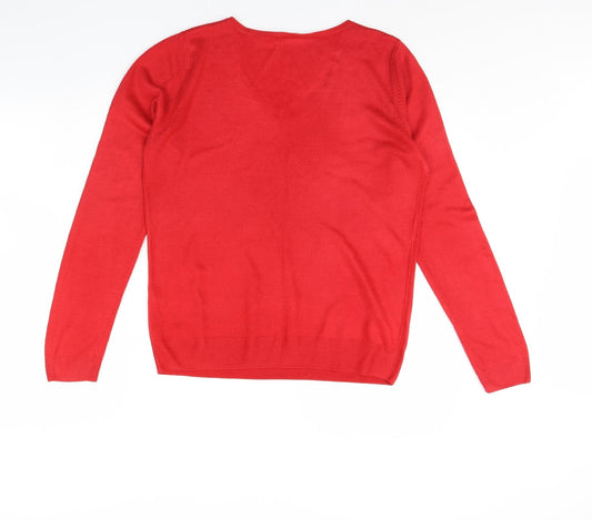 love knitwear Womens Red Pullover Jumper Size 14