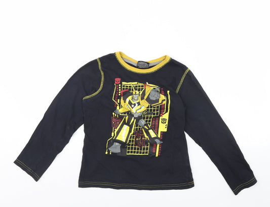 Character Boys Black Solid Pyjama Top Size 9 Years - Avengers