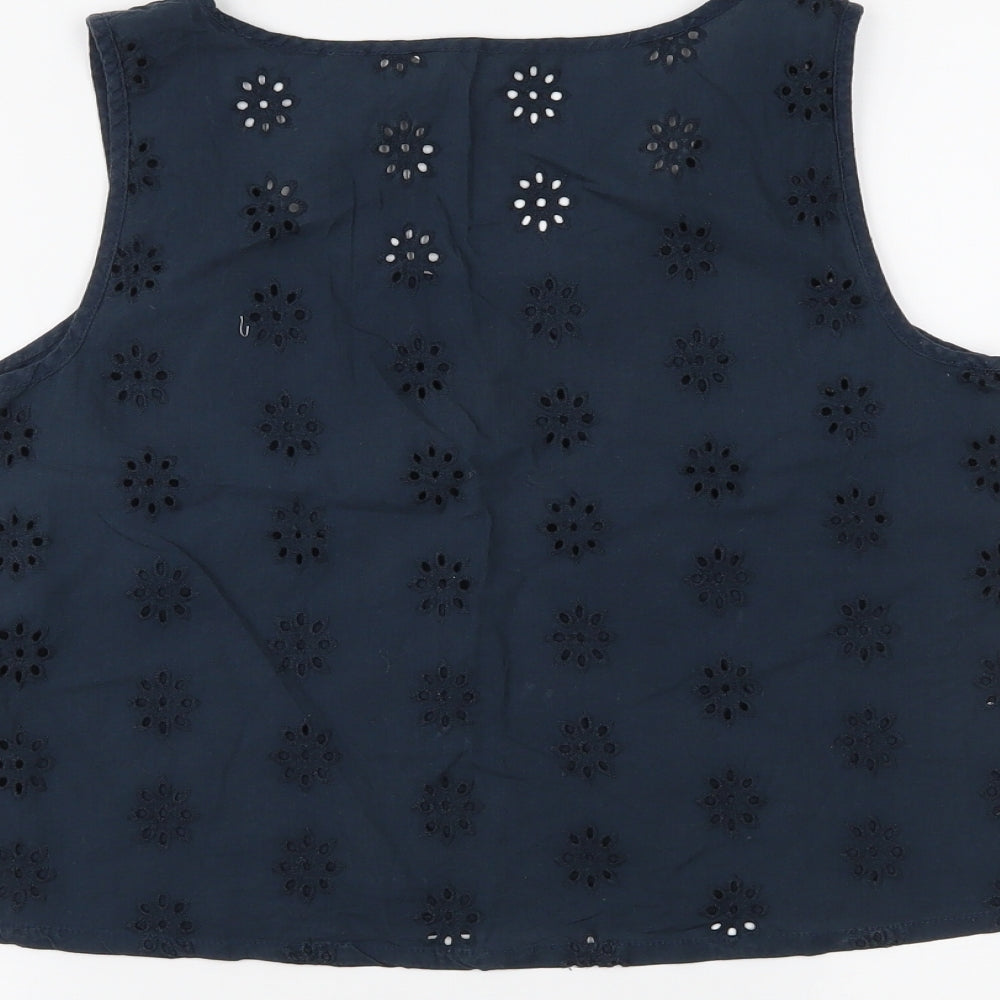 Womens UK Size 8 Jack Wills Blue Cropped Tank