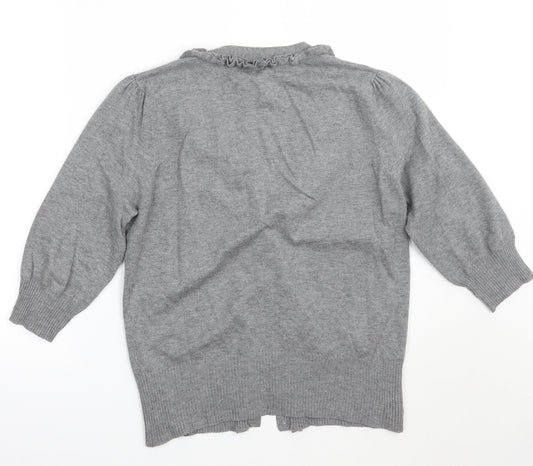 //text.. Womens Grey Cardigan Jumper Size L
