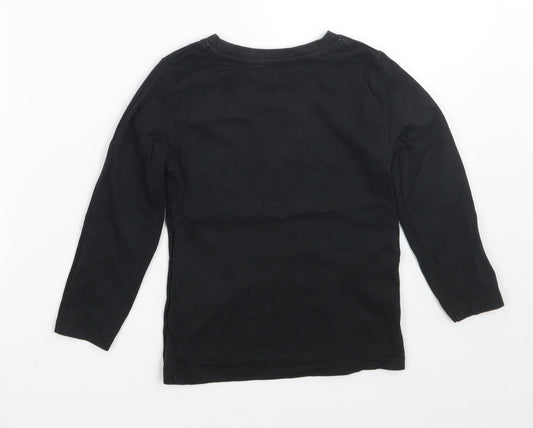 H&M Girls Black Basic T-Shirt Size 4 Years
