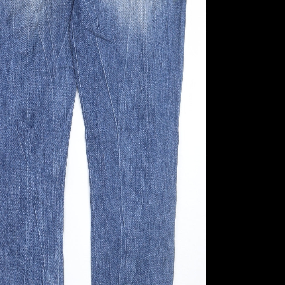 Denim & Co. Womens Blue Straight Jeans Size 12 L29 in