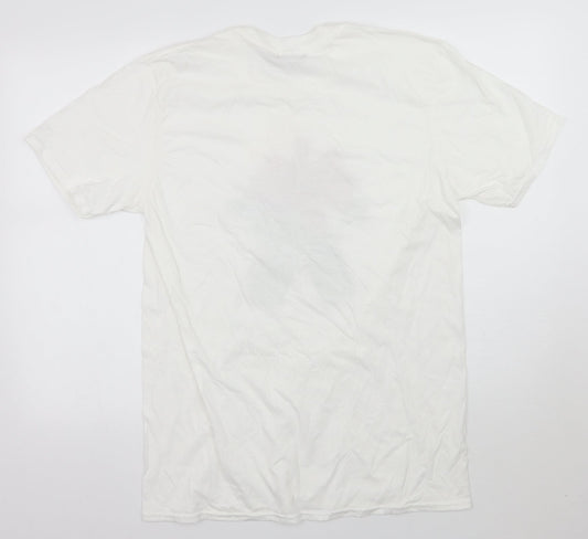 Boohoo Womens White Basic T-Shirt Size L