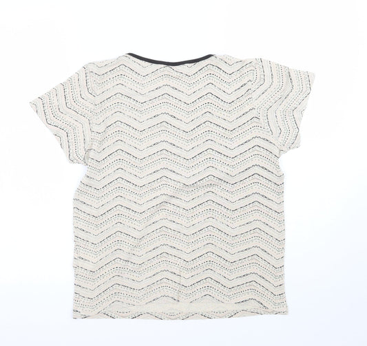 Womens UK Size 12 Debenhams Beige Basic T-Shirt