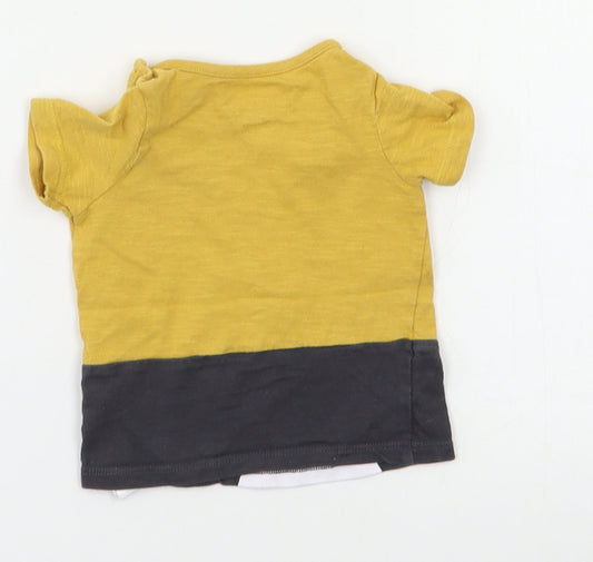 F&F Baby Yellow Basic T-Shirt Size 0-3 Months - Monster
