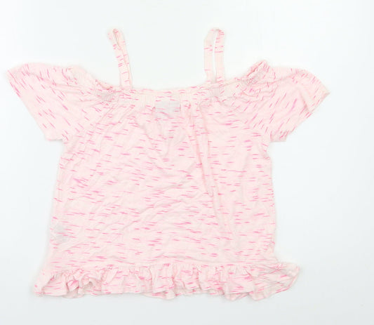 I love Girlswear Girls Pink Striped Basic Blouse Size 9 Years