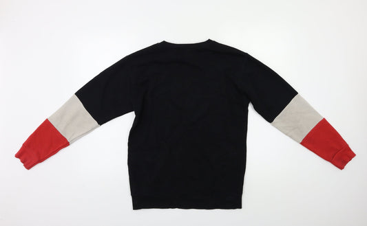 New Look Girls Black Striped Pullover Sweatshirt Size 12 Years