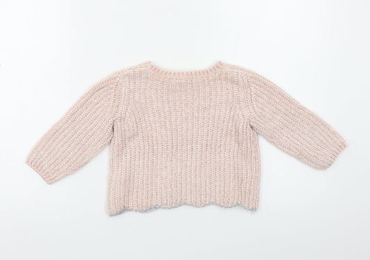 F&F Girls Pink Pullover Jumper Size 2 Years
