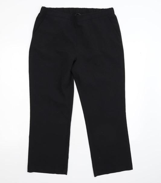 Womens UK Size 14 Nutmeg Regular Fit Black Trousers