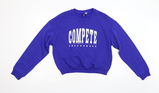 Womens UK Size M Divided Blue Pullover Sweatshirt