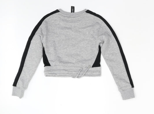 Closure Girls Grey Pullover Sweatshirt Size 8-9 Years