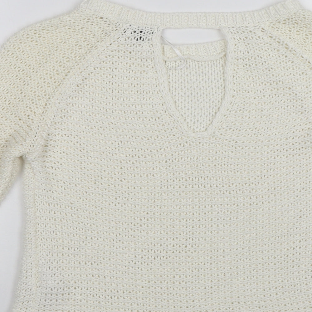 Womens UK Size S New Look White Pullover Jumper