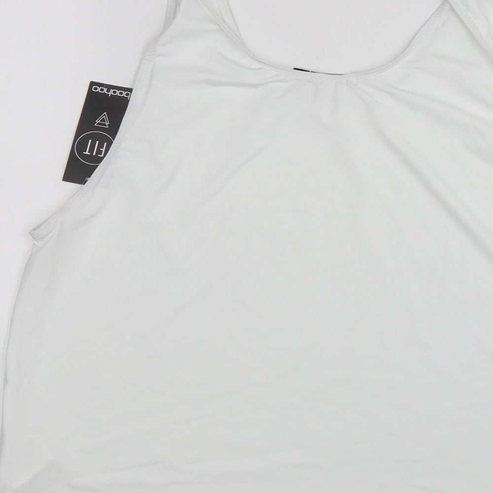 Boohoo Womens White Basic Tank Size 12
