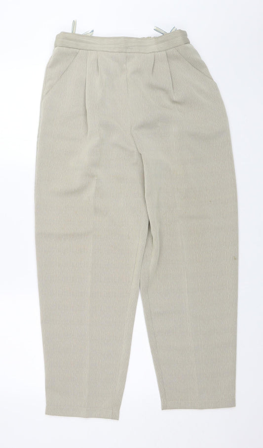 Womens UK Size 14 C&A Regular Fit Capri Beige Trousers