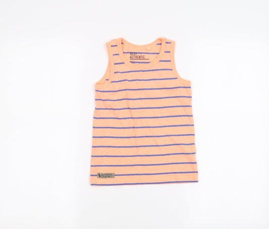 NEXT Boys Orange Striped Basic Tank Size 5 Years